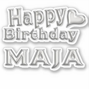 Maja Happy Birthday silver Sticker