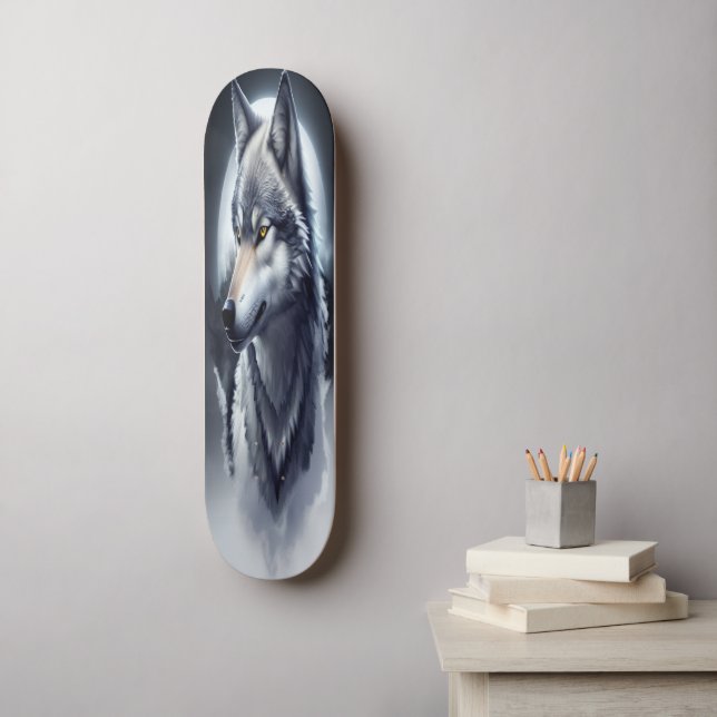 Majastic Wolf Art, Digital Art Design Skateboard (Wall Art)