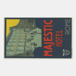 Majectic Rome Hotel Rectangular Sticker