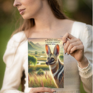 Majestic Aardwolf Beast Roaming the Meadow Postcard