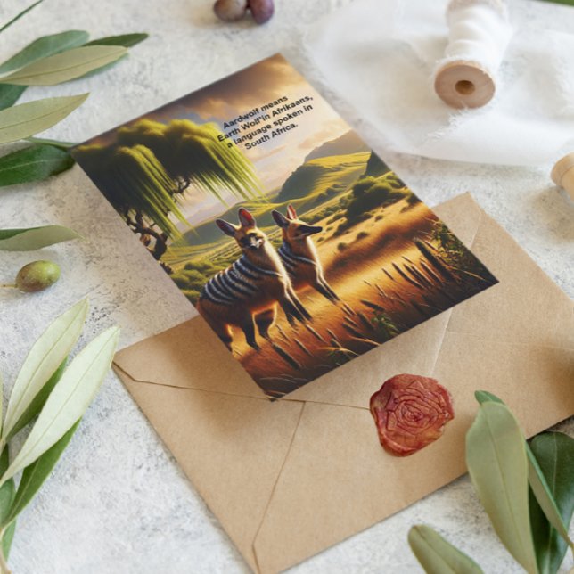 Majestic Aardwolf Gracing Grasslands Postcard (Creator Uploaded)