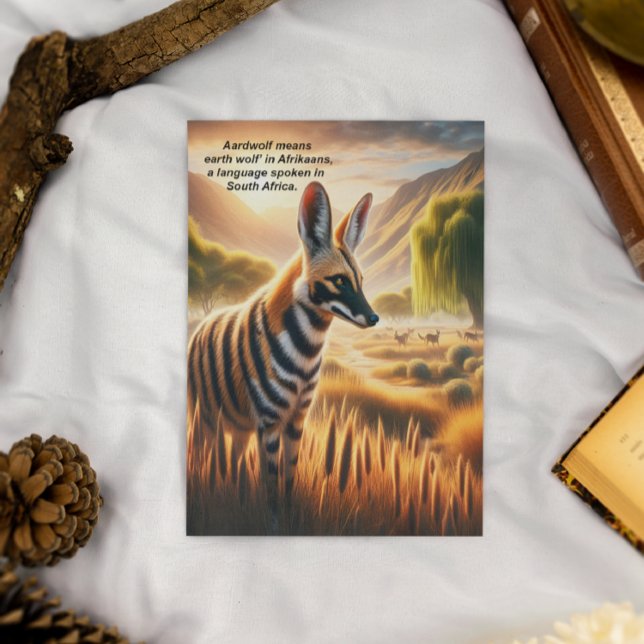  Majestic Aardwolf in Serene Field Postcard (Creator Uploaded)