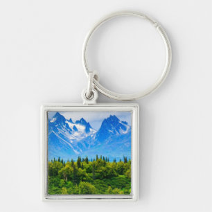 Majestic Alaska Mountains Key Ring