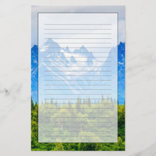 Majestic Alaska Mountains Stationery