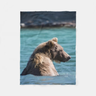 Majestic Alaskan Brown Bear Fleece Blanket