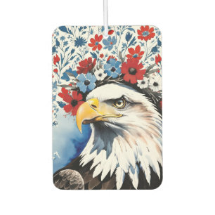 Majestic American Bald Eagle Floral Car Air Freshener