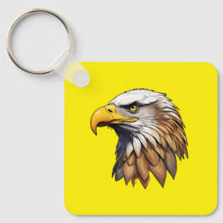 Majestic American Bald Eagle Head Patriotic USA Key Ring