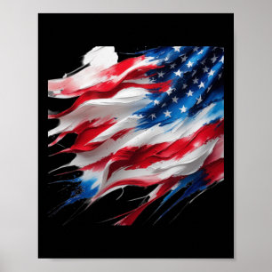 Majestic American Spirit A Bold Fusion Of Art Patr Poster