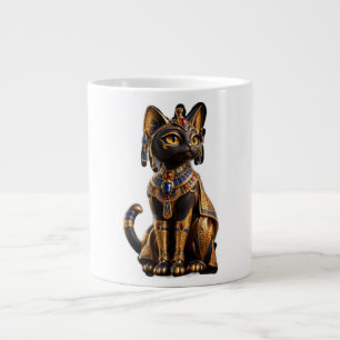 Majestic Ancient Egyptian Cat Deity Golde Large Coffee Mug