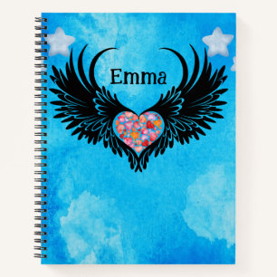 Majestic Angel with Black Wings Notebook