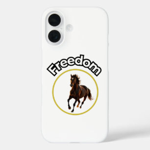 **Majestic Arabian Horse in the Golden Desert** iPhone 16 Case