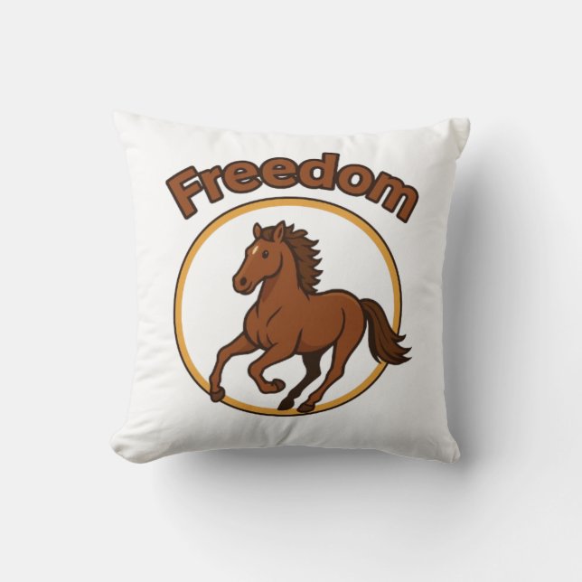 **Majestic Arabian Horse in the Golden Desert** Cushion (Front)