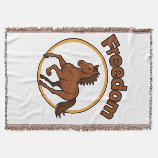 **Majestic Arabian Horse in the Golden Desert** Throw Blanket (Front)