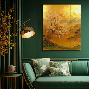 Majestic Asian-Inspired Golden Dawn Canvas Print