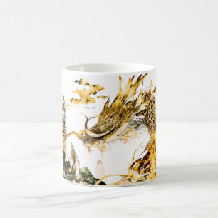 Majestic Asian Mythology Dragon Temple Fantasy Coffee Mug