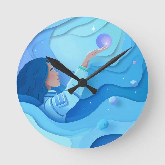Majestic Astronaut Round Clock (Front)