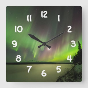 Majestic Aurora Square Wall Clock