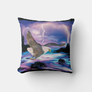 Majestic Bald Eagle Soaring Cushion