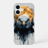 Majestic Bald Eagle Watercolor Moon Wildlife Art