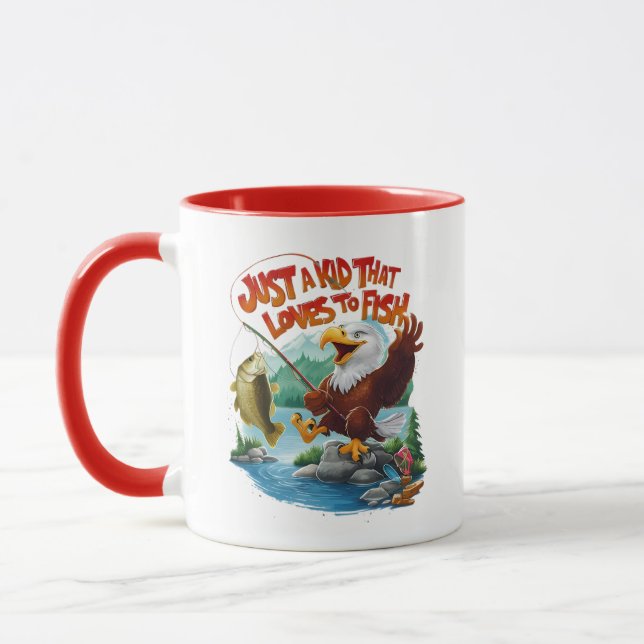 Majestic Bald Eagle With Fresh Fish on Rocky Perch Mug (Left)