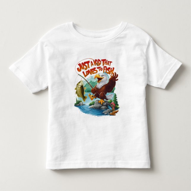 Majestic Bald Eagle With Fresh Fish on Rocky Perch Toddler T-Shirt (Front)