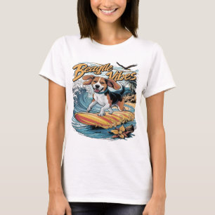 Majestic Beagle Conquers the Wave Surfing T-Shirt