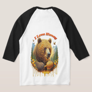 Majestic bear engaging in delightful honey T-Shirt