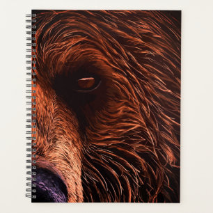Majestic Bear Portrait Art – Close-Up Wild Animal Planner