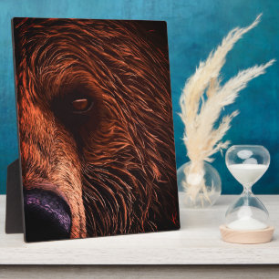 Majestic Bear Portrait Art – Close-Up Wild Animal Plaque