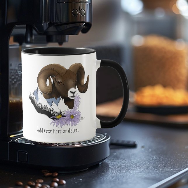 Majestic Bighorn Brown Sheep Ram Green Mountain  Mug (Creator Uploaded)