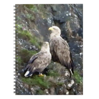 Majestic Bird of Prey White Tailed Eagle Pair Notebook