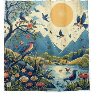 Majestic Birds in Nature Shower Curtain 