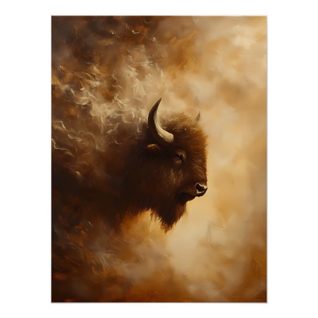 Majestic Bison, Buffalo Poster (Front)