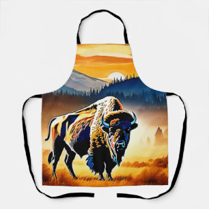 Majestic Bison Sunset Apron