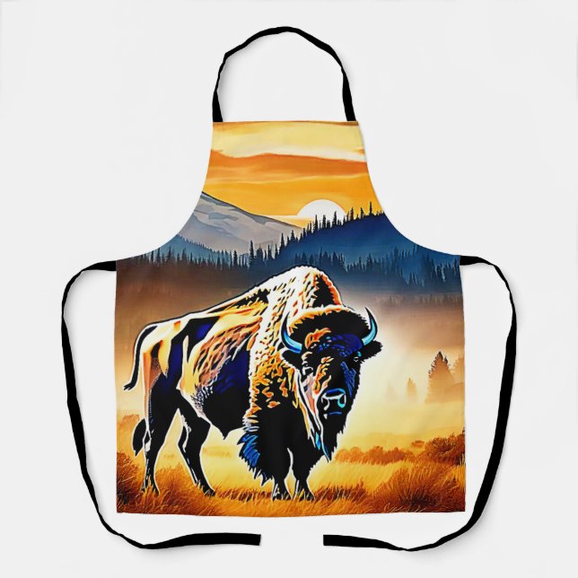 Majestic Bison Sunset Apron (Front)