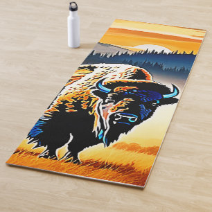 Majestic Bison Sunset Yoga Mat
