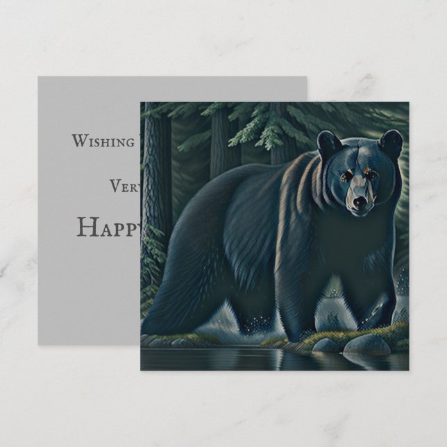 Majestic Black Bear Of The North Woods Card (Front/Back)