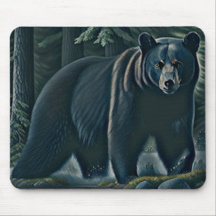 Majestic Black Bear Of The North Woods Mouse Pad