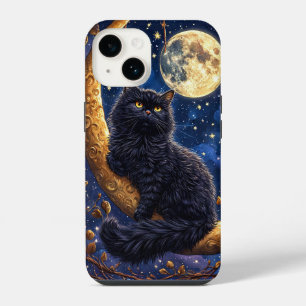 Majestic Black Cat Resting iPhone 14 Case