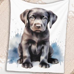 Majestic - Black Dog Art - Black Labrador Fleece Blanket