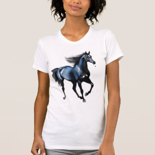 Majestic Black Horse Galloping Women's Artistic T-Shirt