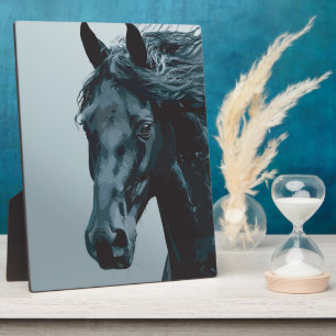 Majestic Black Horse Portrait Plaque