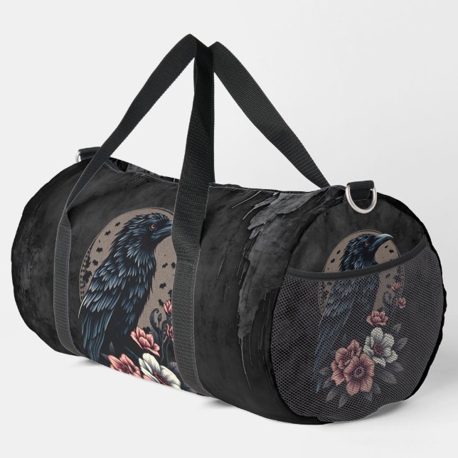 Majestic black raven  duffle bag (Right Corner)