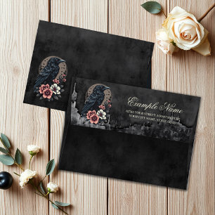 Majestic black raven envelope