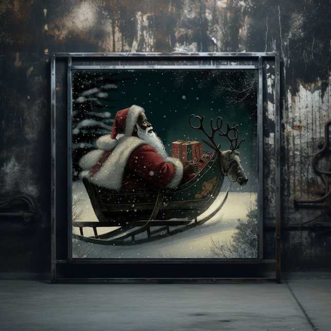 Majestic Black Santa's Magical Sleigh Ride Poster (Creator Uploaded)