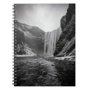 Majestic Black White Waterfall Notebook