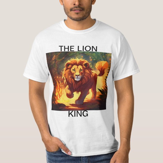 "Majestic Blaze – Lion of the Wild T-Shirt" T-Shirt (Front)