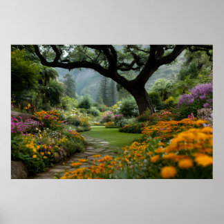 Majestic Blossom Canopy Garden Path Poster