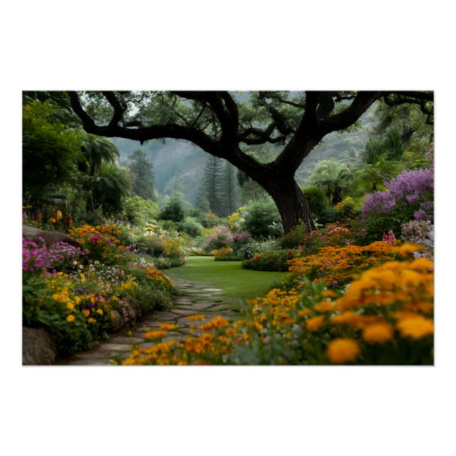 Majestic Blossom Canopy Garden Path Poster (Front)