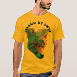 Majestic Blue Fox Linked by Love Design T-Shirt